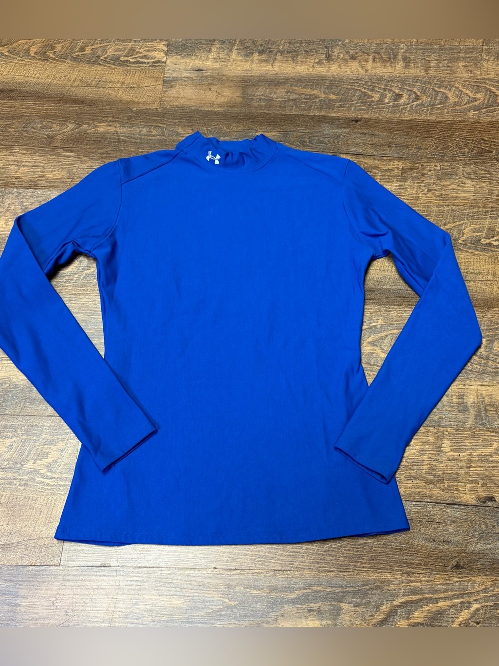 Under Armour ColdGear Mock Neck Women’s Large Blue Base Layer Compression Shirt